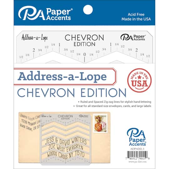 PA Paper&#x2122; Accents Address-a-Lope Plastic Addressing Chevron Template